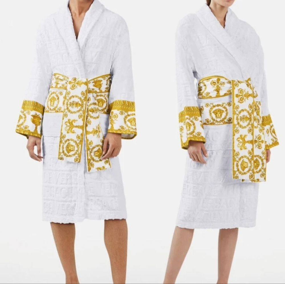 Versace Baroque Bathrobe (White)